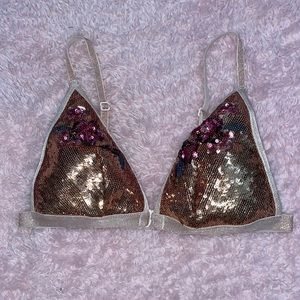 Victoria’s Secret Gold and pink sequined Bralette